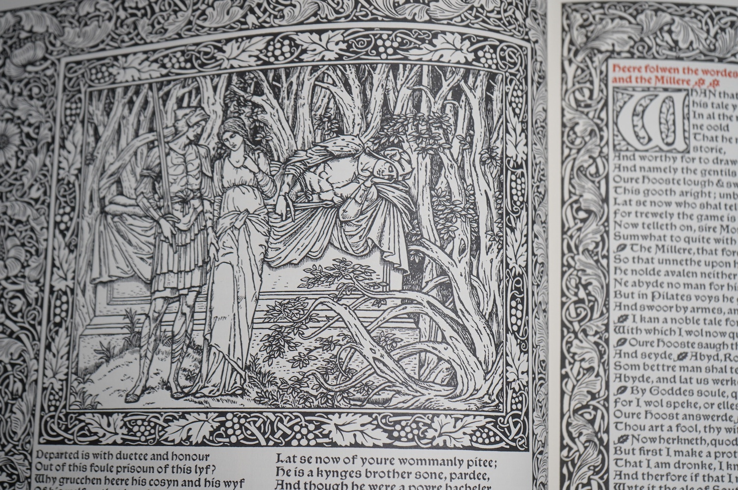 Folio Society - The Works of Geoffrey Chaucer, one of 1010 copies (1000 for sale), folio facsimile of the Kelmscott Chaucer, illustrated by Sir Edward Burne-Jones and printed by William Morris in 1896. Top edge gilt, ful